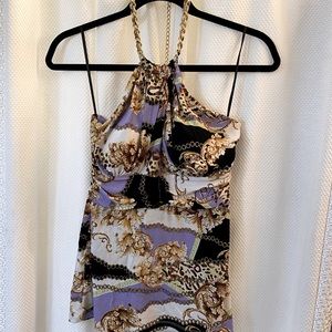 Cache Top with Jeweled Neckace